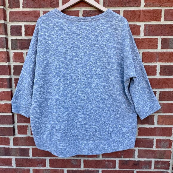 Lou & Grey Sweatshirt Womens XL Heather Gray 3/4 Sleeve Athleisure Cozy - Picture 3 of 7